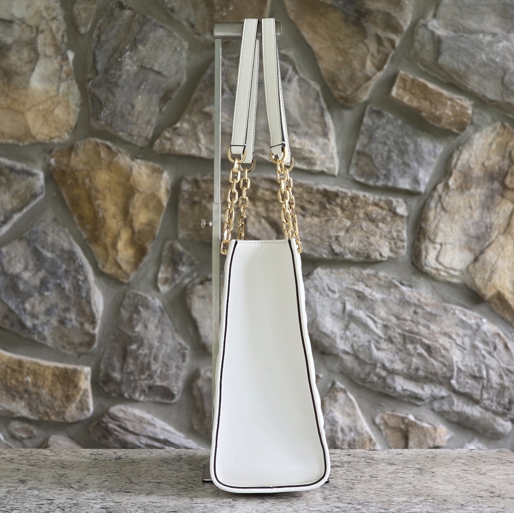 Michael Kors Serena Large White Shoulder Tote Bag - Picture 2 of 7